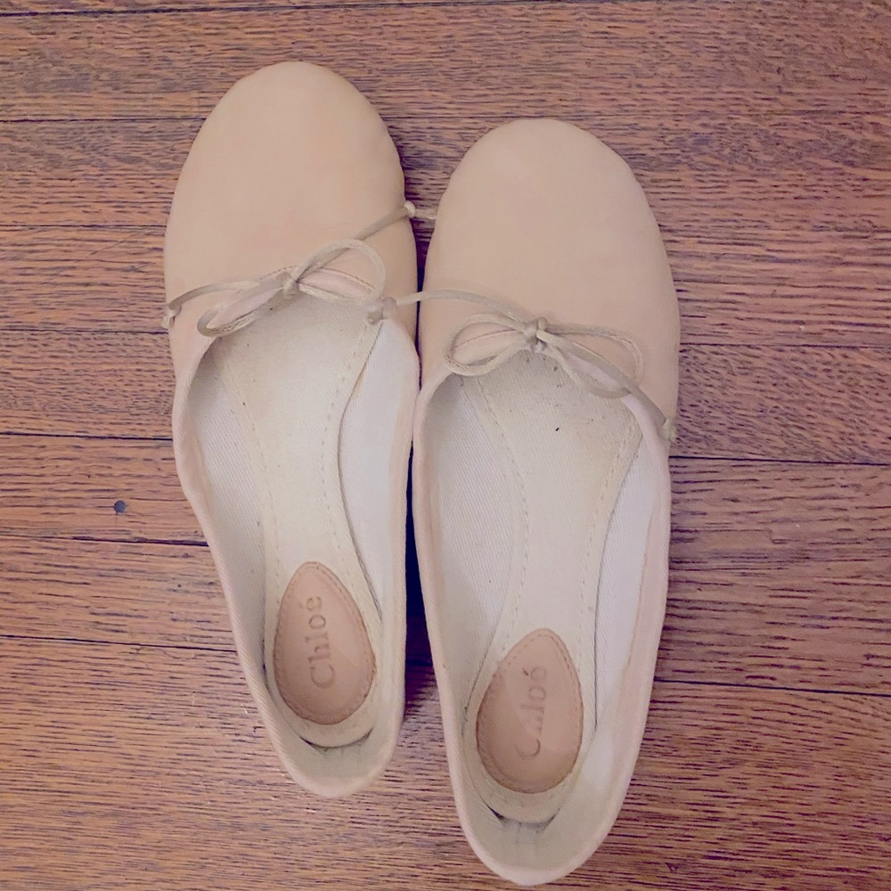 Chloe timeless ballet flat blush color